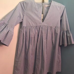ZARA blue and white stripe dress